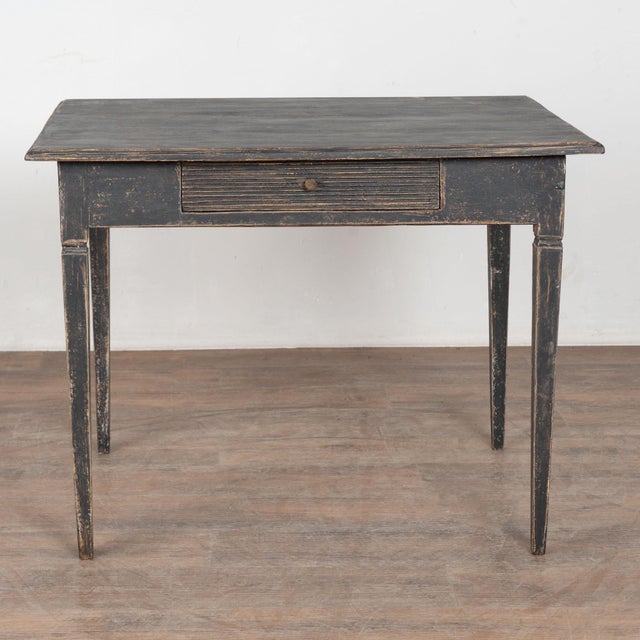 Gustavian (Swedish) 19th Century Swedish Black Side Table With Single Drawer For Sale - Image 3 of 14