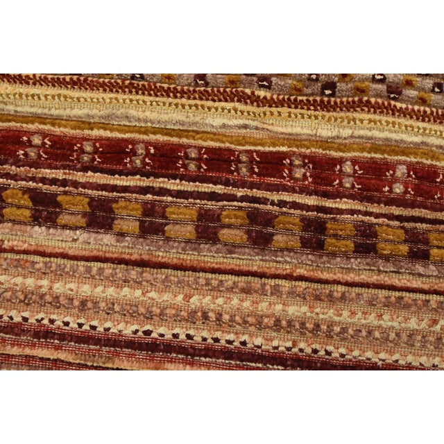 2020s Gabbeh Rug 9’1” X 11’11” Multicolor Wool Striped Hand-Knotted Carpet For Sale - Image 5 of 15