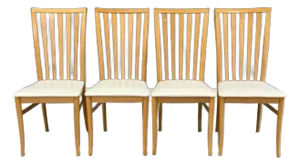 1980s Italian Modern Beech Dining Chairs - Set of 4