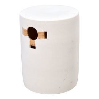 Round White Ceramic Stool For Sale