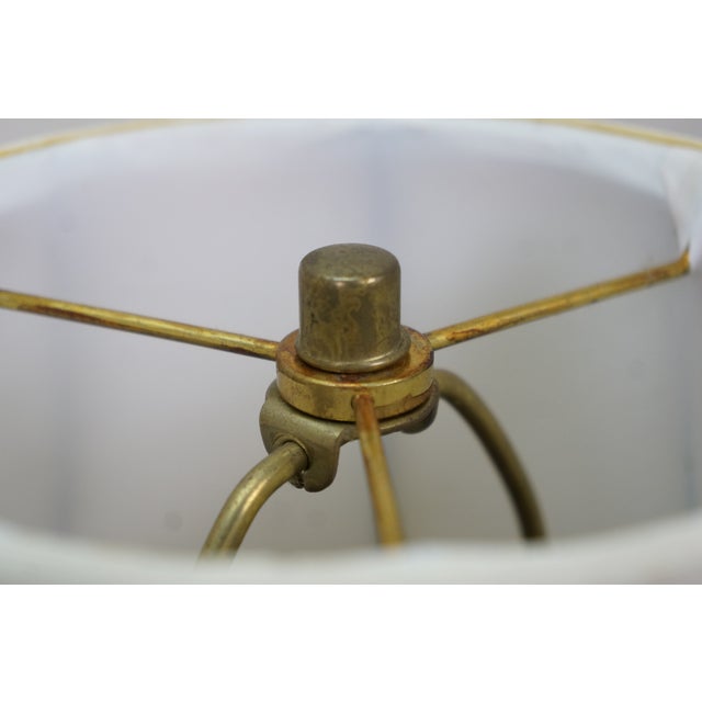 Vintage Brass Trophy Urn Candlestick Hexagon Base Banquet Table Lamp 28" For Sale - Image 12 of 12