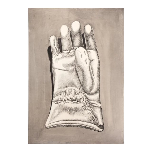 Giacomo Porzano, Glove, Etching on Cardboard, 1972 For Sale