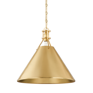 Hudson Valley Lighting Mark D. Sikes Metal No. 2 1-Light Pendant, 16" - Aged Brass
