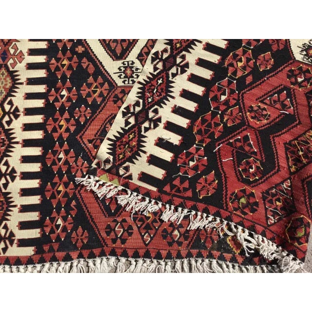 Oversized Vintage Turkish Kilim Rug - 75" X 154" For Sale - Image 10 of 11