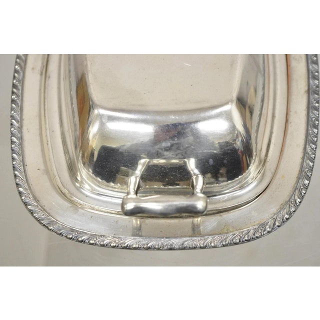 Vintage World Silver on Copper Lidded Vegetable Serving Platter With Handles For Sale - Image 4 of 11