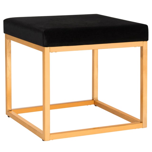 Modern Modern Square Ottoman in Black For Sale - Image 3 of 7