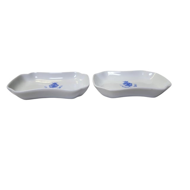 Fantastic pair of early to mid 20th century (circa pre-1963) porcelain ashtrays from high end maker Pillivuyt, expressly...