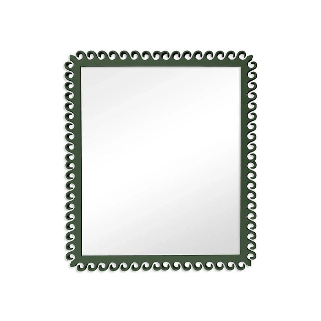 Contemporary Fleur Home Carnival Gras Rectangle Mirror in Duck Green, 32.5x43.75 For Sale - Image 3 of 3