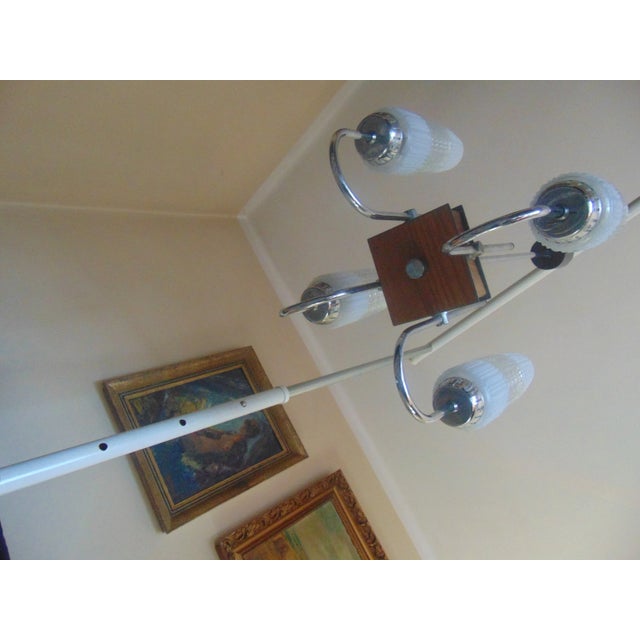 Vintage Nickel Plated Brass Chandelier, 1970s For Sale - Image 3 of 8