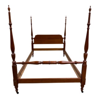 Vintage Full Size Pennsylvania House Chippendale Style Four Poster Bed For Sale