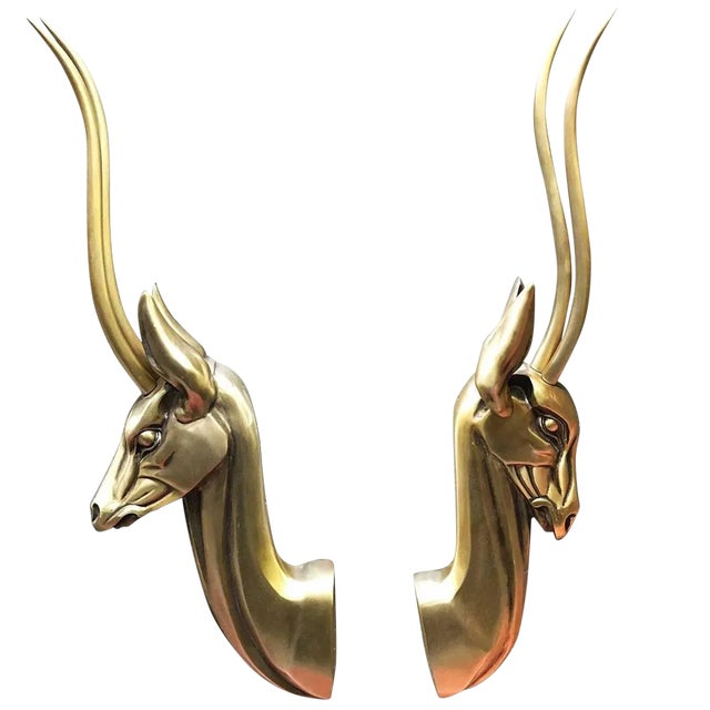 Modernist Anodized Aluminum Gazelle Wall Sculpture by Pendergast - a Pair For Sale