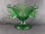 Mid 20th Century Vintage Fenton Dolphin Green Uranium Glass Two Handled Crimped Bowl For Sale - Image 5 of 11