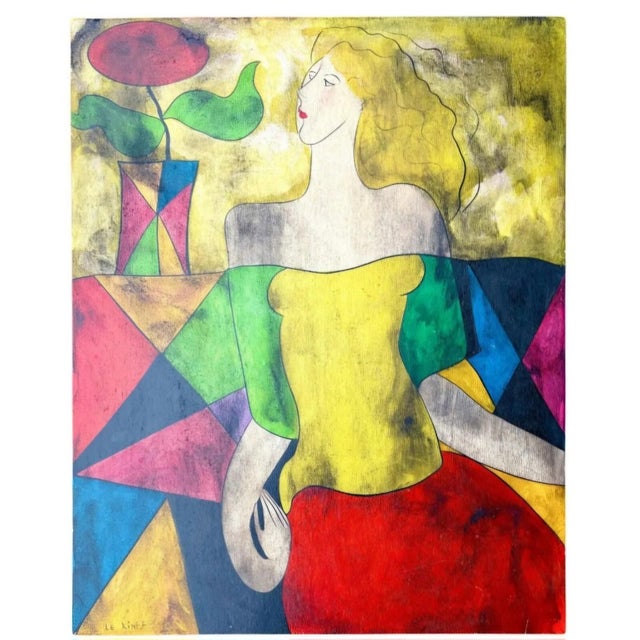 Linda Le Kinff "Chez Tang" Original Oil on Wood Panel, 1995 For Sale In Denver - Image 6 of 7
