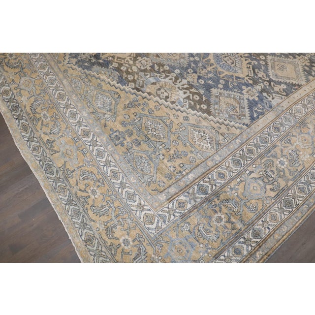 American Zabihi Collection Oversize Geometric Antique Persian Malayer Rug For Sale - Image 3 of 12
