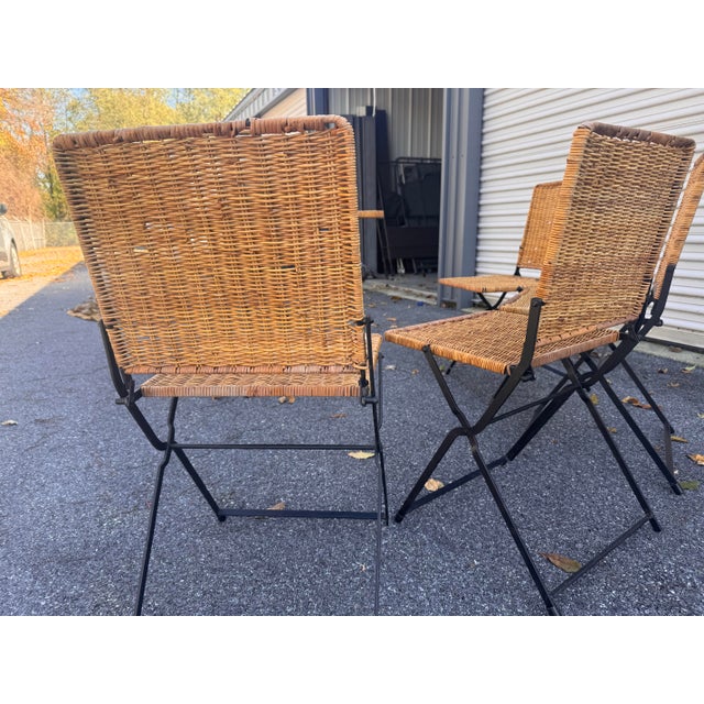 Wood Vintage French Cafe Folding Dining Set Including 4 Chairs For Sale - Image 7 of 7