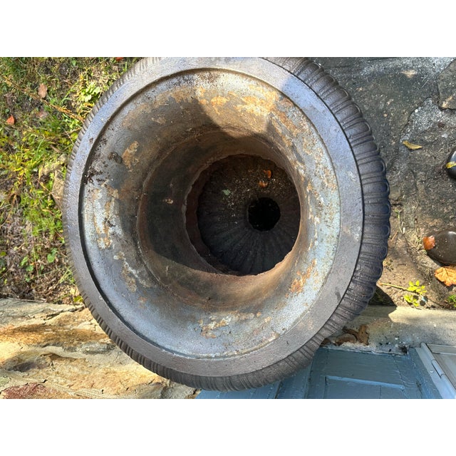 1990s Estate-Sized Cast Metal Garden Urns, A Pair For Sale - Image 11 of 12