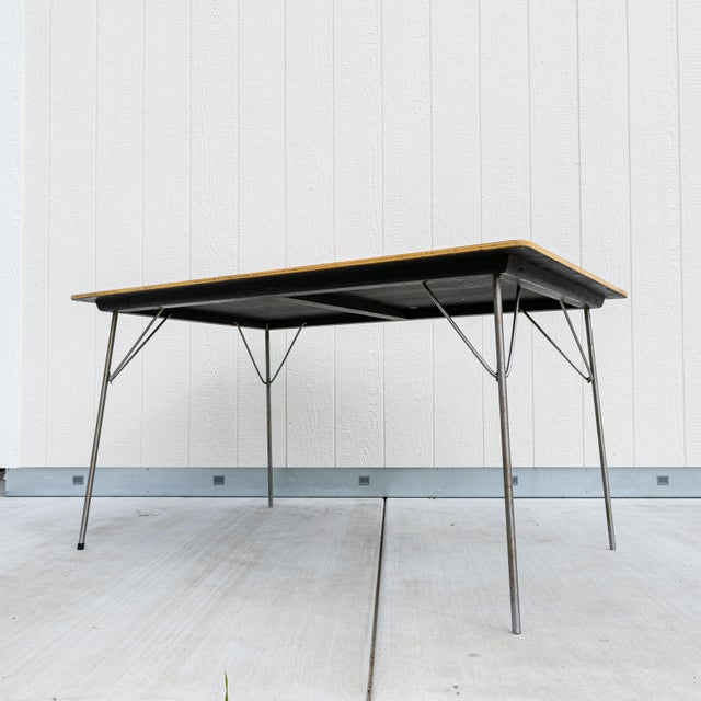 Tan 1940s Early Charles & Ray Eames DTM-1 Folding Dining Table for Herman Miller For Sale - Image 8 of 13
