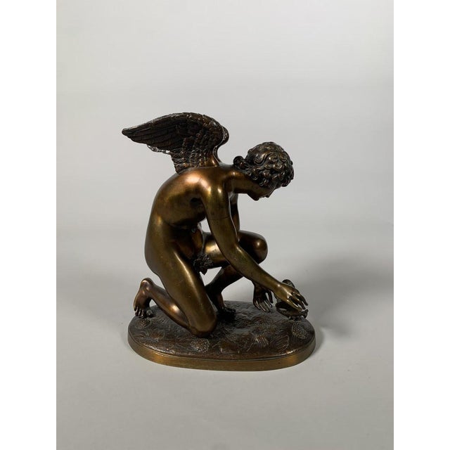 Antoine-Denis Chaudet (1763-1810) Cupid Playing with a Butterfly Bronze Empire 19th Century For Sale - Image 4 of 9