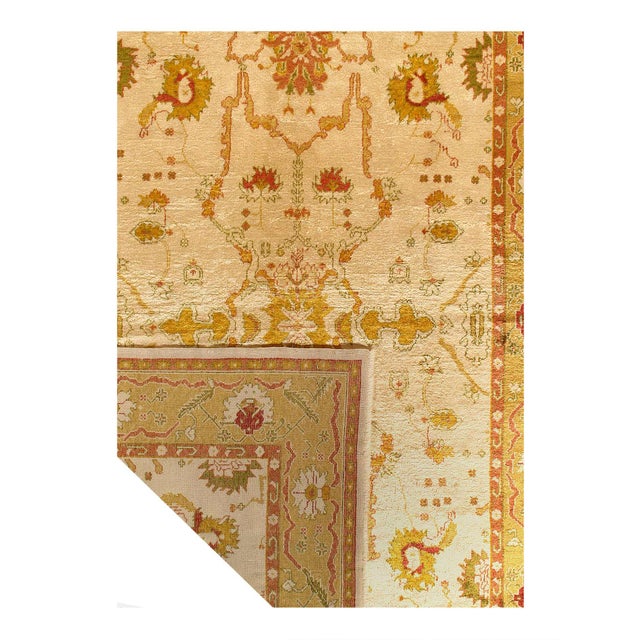 Turkish Antique Turkish Oushak Rug 9' X 12'2'' For Sale - Image 3 of 3