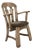 Dutch Brutalist Oak Armchair with Leather Seat, 1970s For Sale