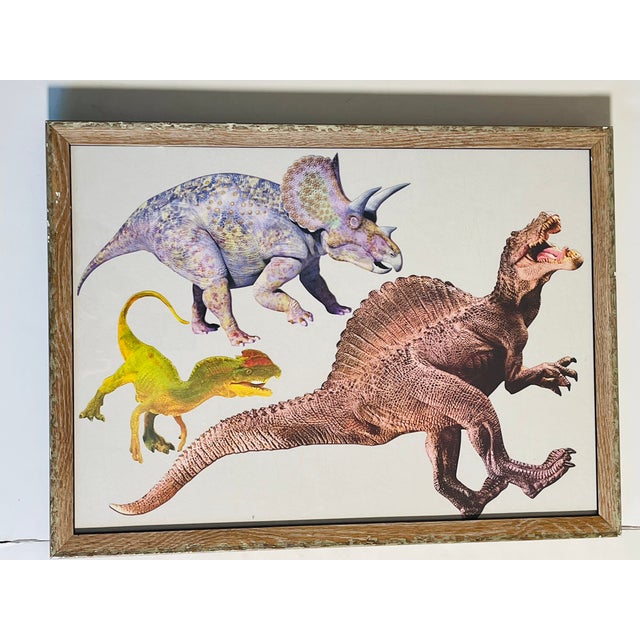 1970s Cool Pair of Jurassic Dinosaurs Collages Framed For Sale In Miami - Image 6 of 10