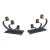 Early 20th Century Arts & Crafts Hand-Hammered Brass Three-Light Candelabras – Pair For Sale
