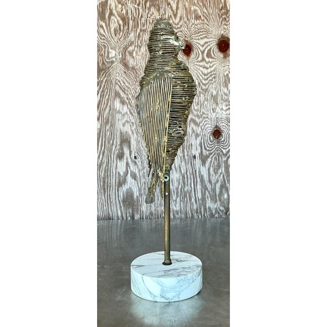 Mid 20th Century Vintage Boho Brass Bird Sculpture For Sale In West Palm - Image 6 of 8