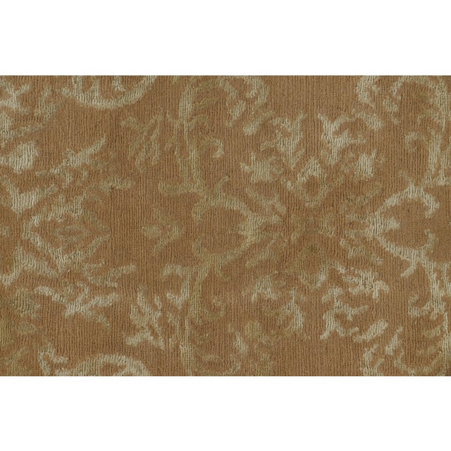 2010s Rug & Kilim’s European Style Rug in Golden-Brown With Arabesque Patterns in Green For Sale - Image 5 of 9