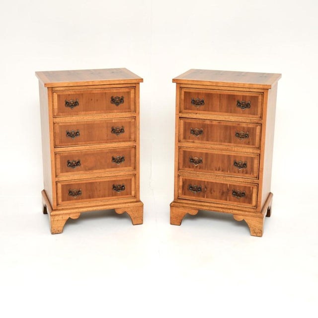 Antique Georgian Yew Wood Bedside Chests, 1950s, Set of 2 For Sale - Image 11 of 11