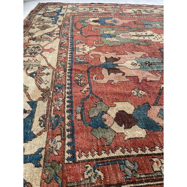 Late 19th Century C. 1880's ANCIENT ANTIQUE SERAPI Narrow GEM Rug 8.10 x 15.1 For Sale - Image 5 of 16