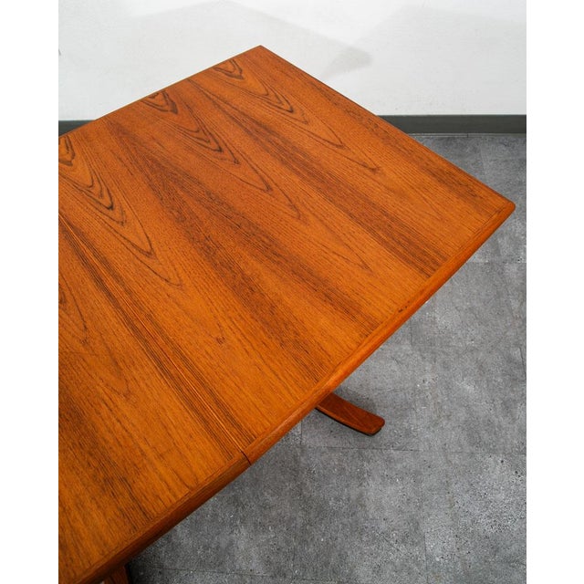 Mid Century Danish Modern Dining Table Teak Rectangular Extension 2 Leaf Denmark For Sale - Image 12 of 12