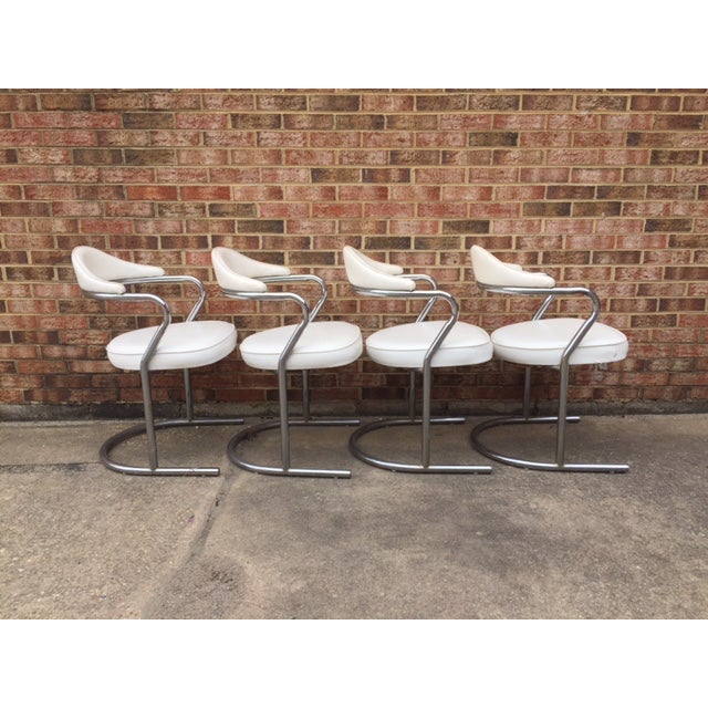 MidCentury Modern Tubular Chrome Dining Chairs Set of 4 Chairish