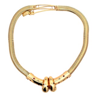 1940s Retro 14k Gold Ruby & Diamond Convertible Snake Necklace For Sale