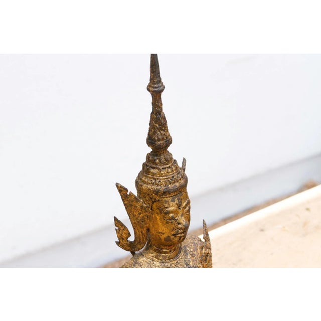 Golden Serenity, Antique Thai Meditation Figure For Sale - Image 4 of 9