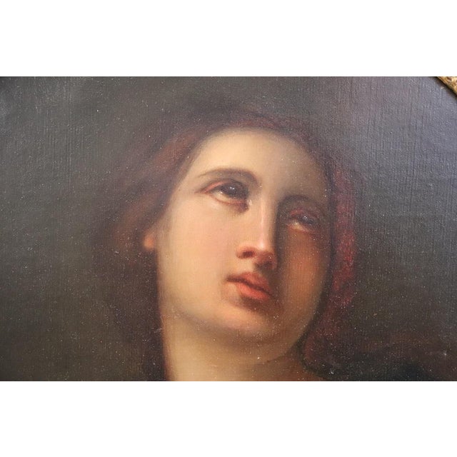Unknown, Mary Magdalene in Prayer, 1800s, Oil Painting on Canvas, Framed For Sale - Image 6 of 14