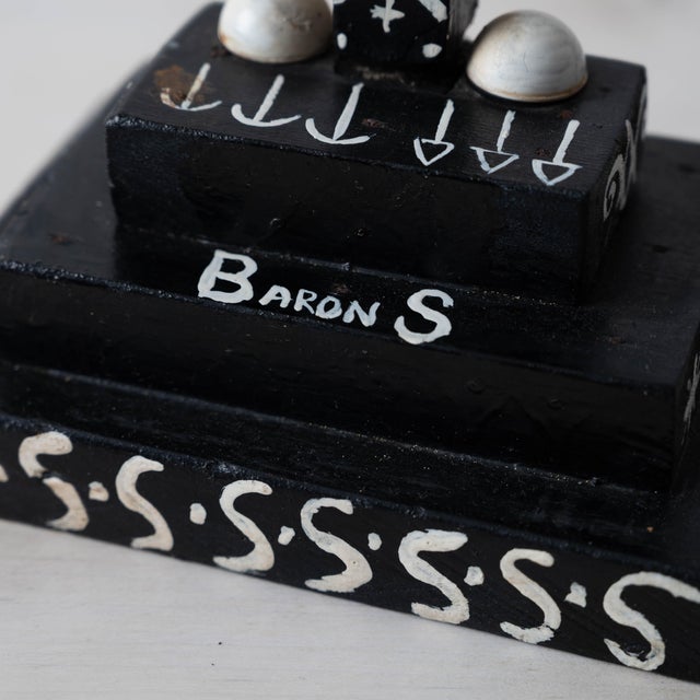 Black Haitian Vodou Baron Samedi Cross For Sale - Image 8 of 11