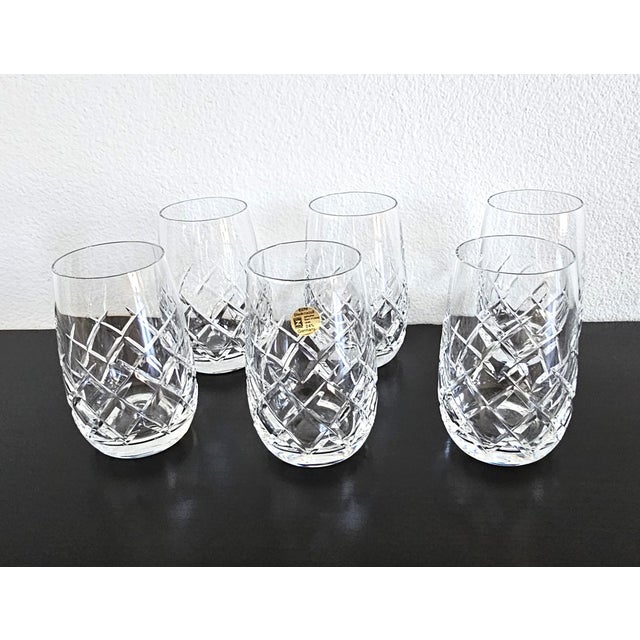 1980s Cristallerie Schott Zwiesel German Cut Crystal Tumblers - Set of 6 For Sale - Image 4 of 4