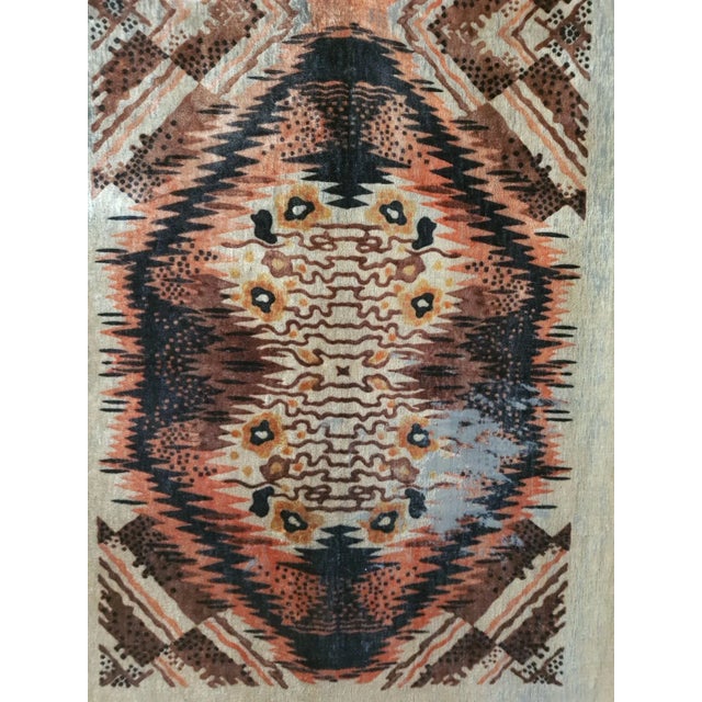 Expressionist plaid/rug. Combination of organic-hotting and radiant-geometric shapes. Big color depth through the about...
