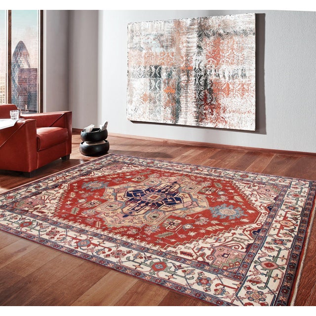 Serapi Wool Rust Area Rug- 8' 0'' X 10' 4'' For Sale In New York - Image 6 of 6