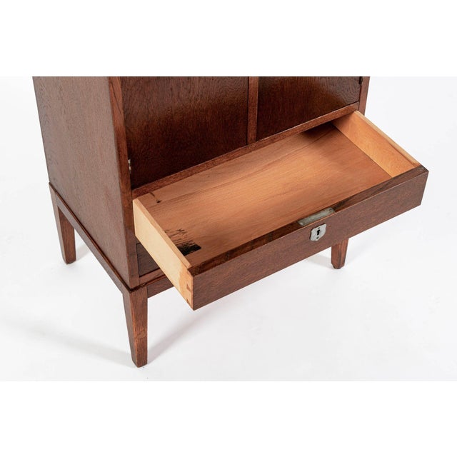 Antique Art Deco Scandinavian Small Oak Wood Side Cabinet or Nightstand 1950s For Sale - Image 12 of 12