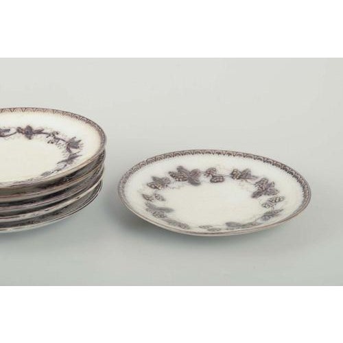 Round Faience Mullbär Pattern Plates with Grapevine Motif from Gefle, 1930s, Set of 12 For Sale - Image 3 of 5