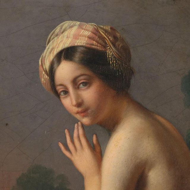 Guglielmo Berti, Susanna and the Elders, Partial Nude, Late 1800s, Oil on Canvas, Framed For Sale - Image 4 of 13
