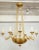Bespoke Giltwood hand-carved six-arm chandelier in the neoclassic manner.