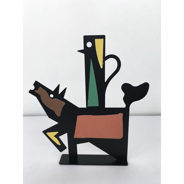 Italian Black Painted Metal Sculpture by Riccardo Dalisi, 1980 For Sale - Image 12 of 14