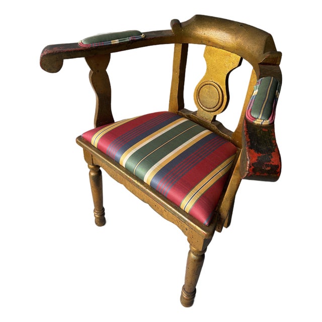 Early 1900’s Gilded Corner Accent Chair For Sale