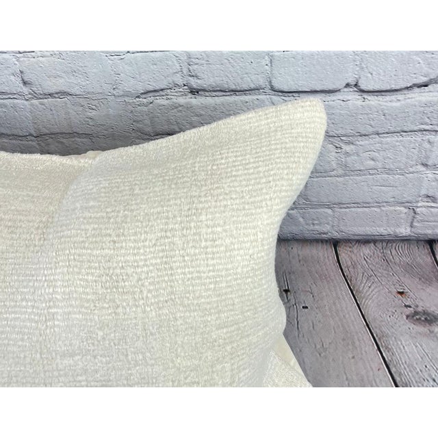 Turkish 16 x 24 Hemp Pillow Turkish Cushion Natural White Pillow Cushion Cover For Sale - Image 3 of 4