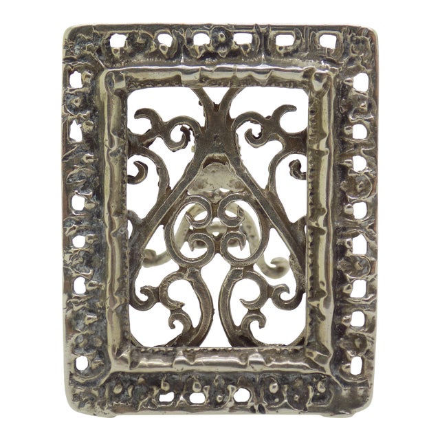 Vintage Italian Handmade Genuine Silver Small Mini Frame Dollhouse Miniature For Sale