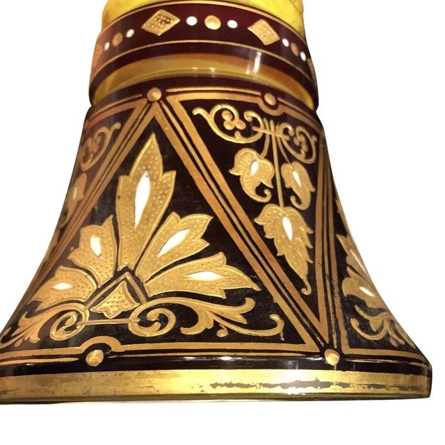 Bahamian Cut and Enameled Vase, Late 19th Century For Sale - Image 4 of 6