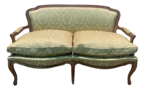 Louis Xv Style Sofa in Yellow Silk