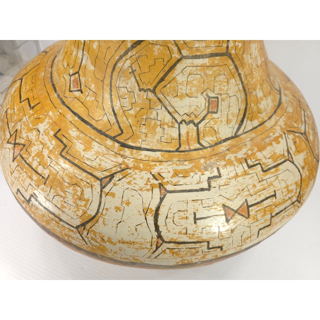 Large Peruvian Shipibo - Conibo Terracotta Pot Handmade With Painted Decoration For Sale - Image 11 of 11